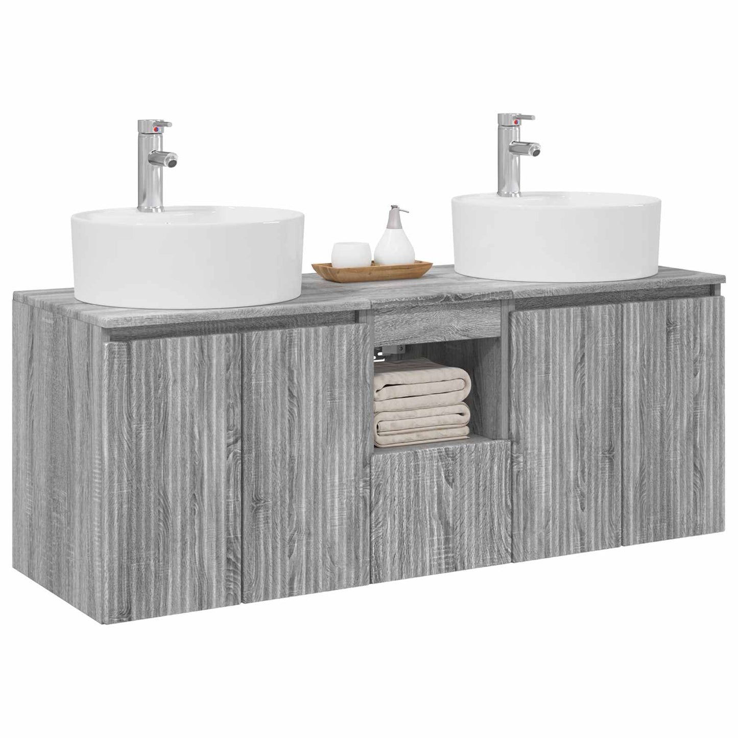 vidaXL Σετ Ντουλαπιών Μπάνιου 3 τμχ. Γκρι Sonoma 49,5 x 44,5 x 65 εκ