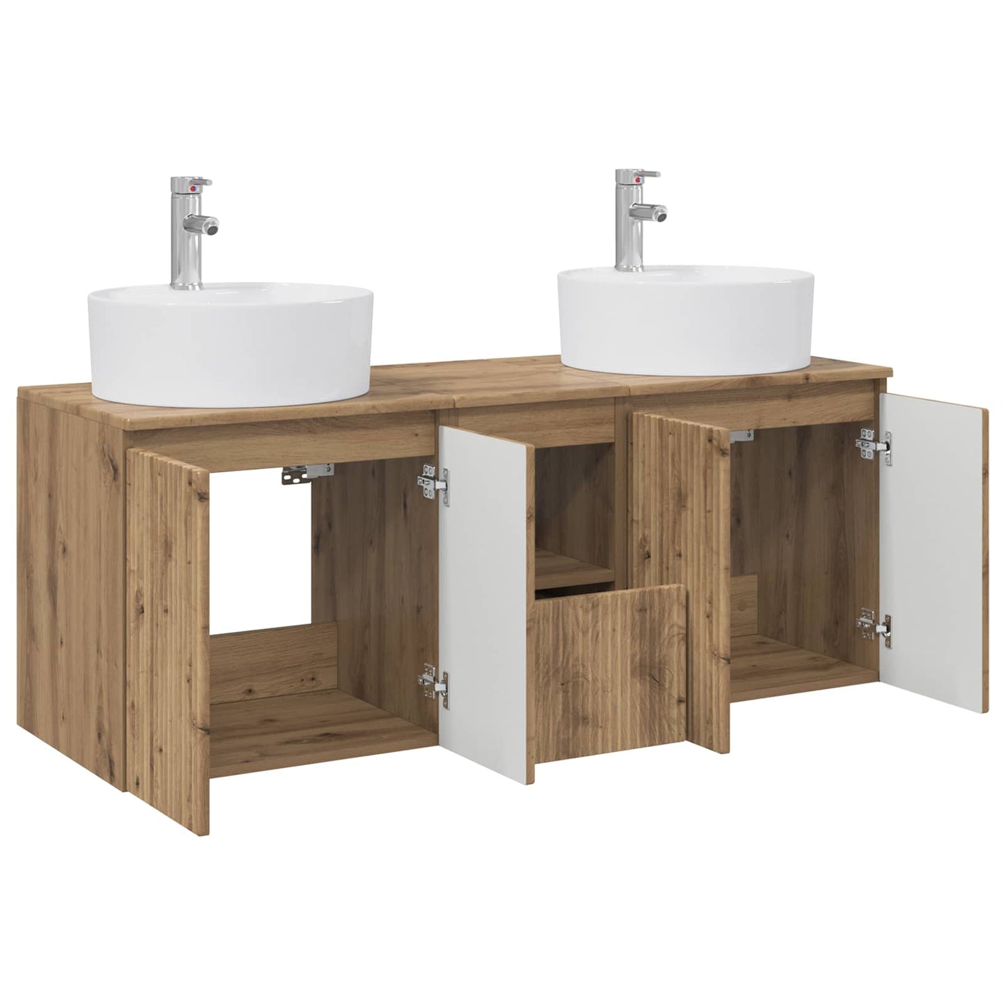 vidaXL Σετ Ντουλαπιών Μπάνιου 3 τμχ. Artisan Δρυς 49,5 x 44,5 x 65 εκ