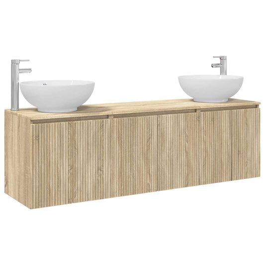 vidaXL Σετ Ντουλαπιών Μπάνιου 3 τμχ. Sonoma Δρυς 49,5 x 44,5 x 65 εκ