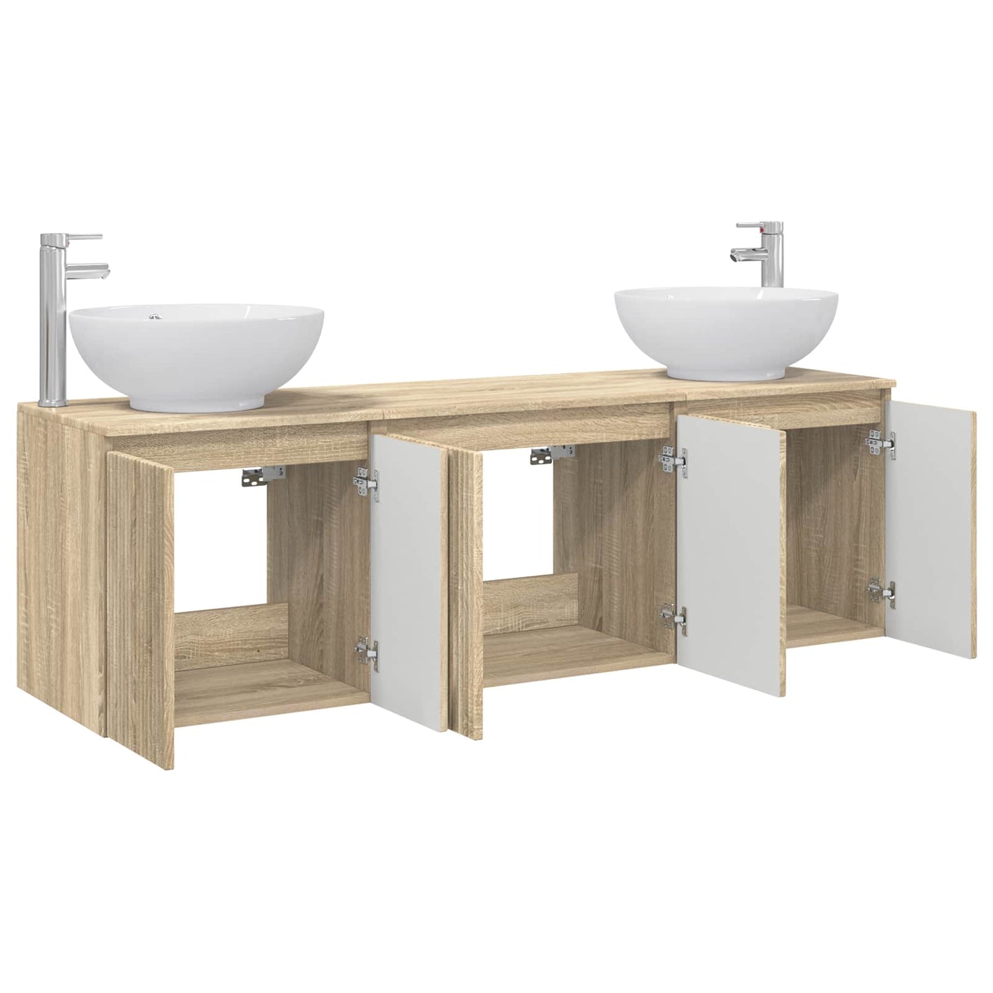 vidaXL Σετ Ντουλαπιών Μπάνιου 3 τμχ. Sonoma Δρυς 49,5 x 44,5 x 65 εκ
