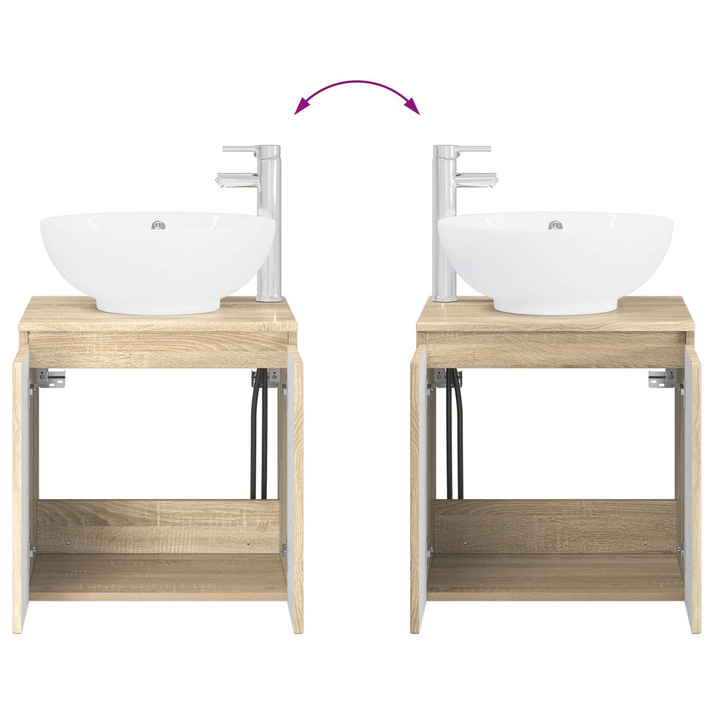 vidaXL Σετ Ντουλαπιών Μπάνιου 3 τμχ. Sonoma Δρυς 49,5 x 44,5 x 65 εκ