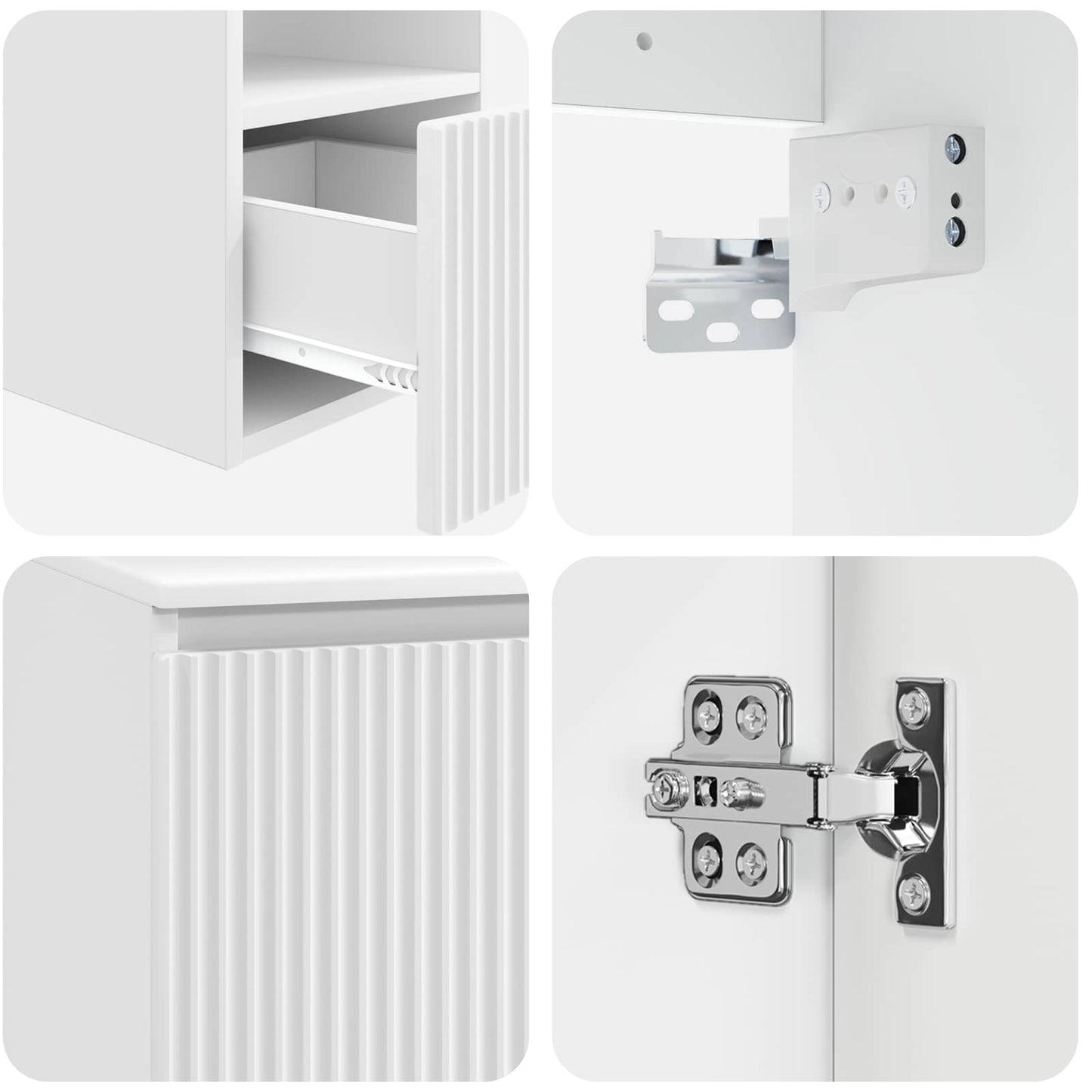 vidaXL Σετ Ντουλαπιών Μπάνιου 3 τμχ. Γυαλιστερό Λευκό
