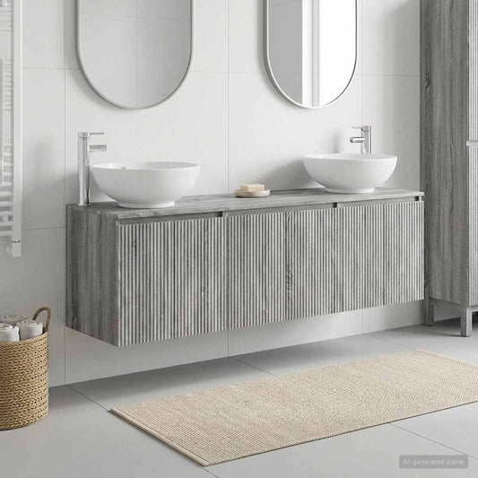 vidaXL Σετ Ντουλαπιών Μπάνιου 3 τμχ. Γκρι Sonoma 49,5 x 44,5 x 65 εκ