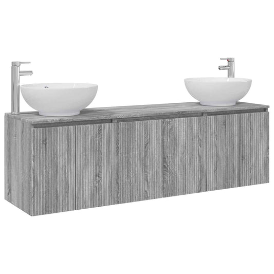 vidaXL Σετ Ντουλαπιών Μπάνιου 3 τμχ. Γκρι Sonoma 49,5 x 44,5 x 65 εκ