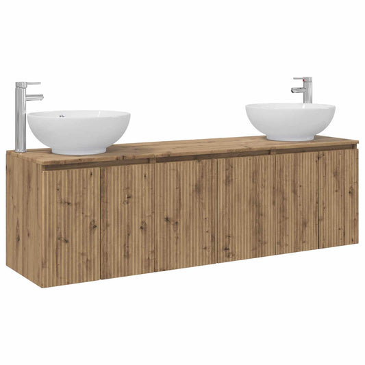 vidaXL Σετ Ντουλαπιών Μπάνιου 3 τμχ. Artisan Δρυς 49,5 x 44,5 x 65 εκ