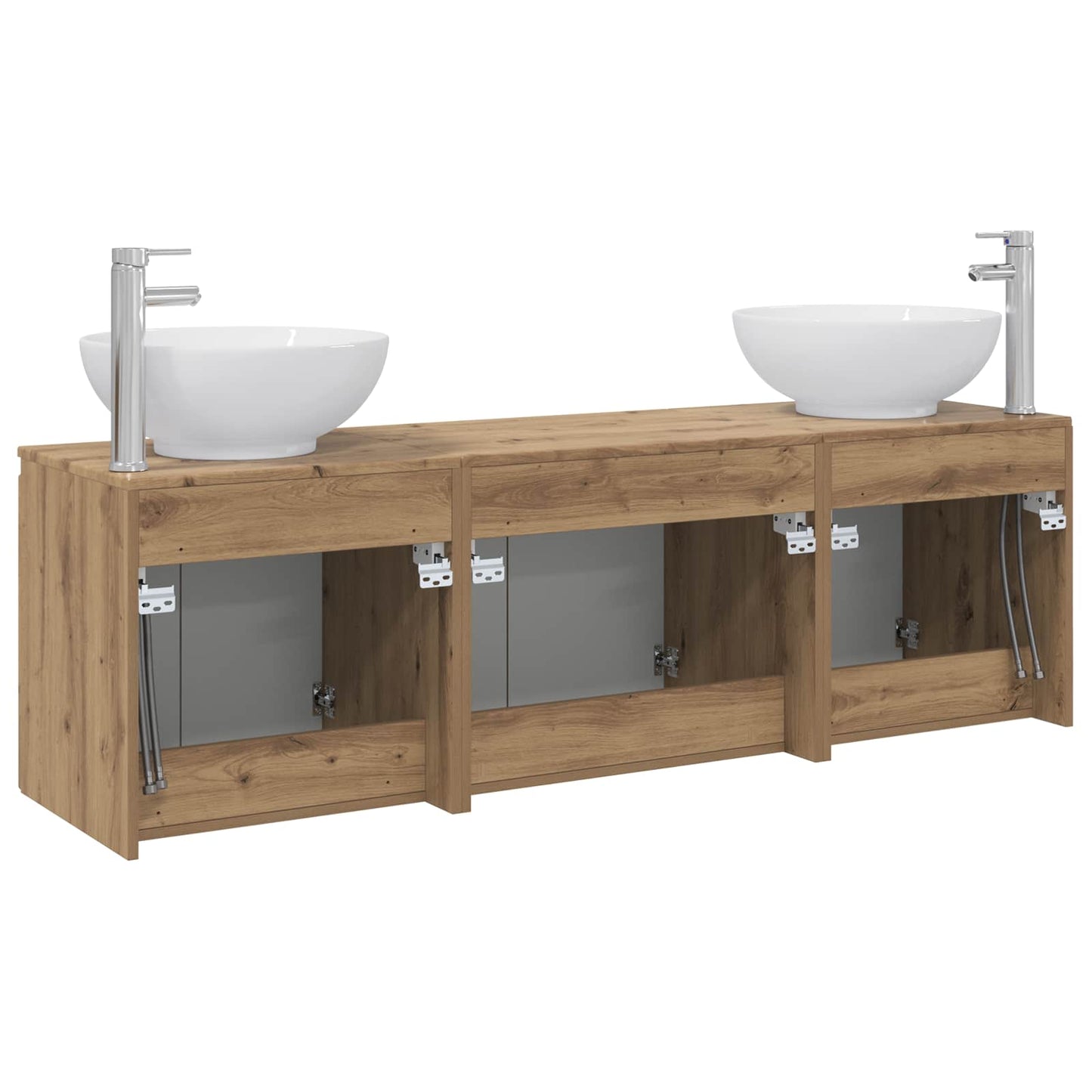 vidaXL Σετ Ντουλαπιών Μπάνιου 3 τμχ. Artisan Δρυς 49,5 x 44,5 x 65 εκ