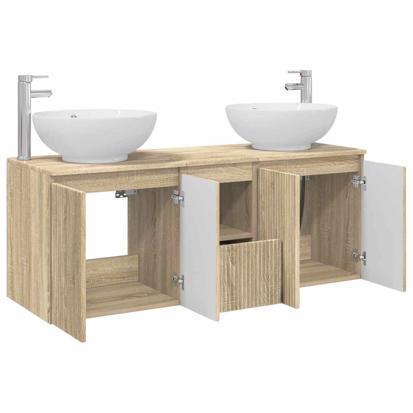 vidaXL Σετ Ντουλαπιών Μπάνιου 3 τμχ. Sonoma Δρυς 49,5 x 44,5 x 65 εκ