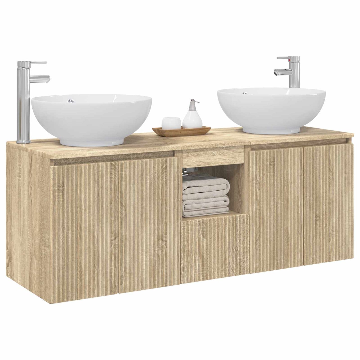 vidaXL Σετ Ντουλαπιών Μπάνιου 3 τμχ. Sonoma Δρυς 49,5 x 44,5 x 65 εκ