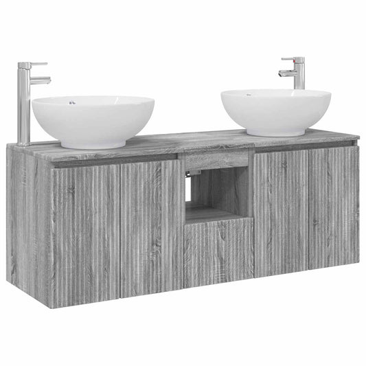 vidaXL Σετ Ντουλαπιών Μπάνιου 3 τμχ. Γκρι Sonoma 49,5 x 44,5 x 65 εκ