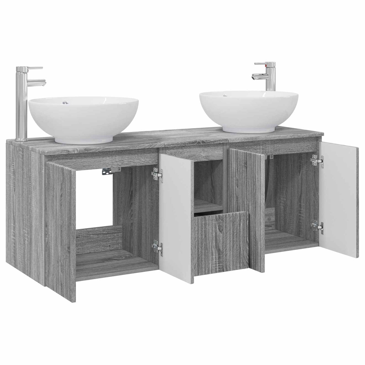 vidaXL Σετ Ντουλαπιών Μπάνιου 3 τμχ. Γκρι Sonoma 49,5 x 44,5 x 65 εκ