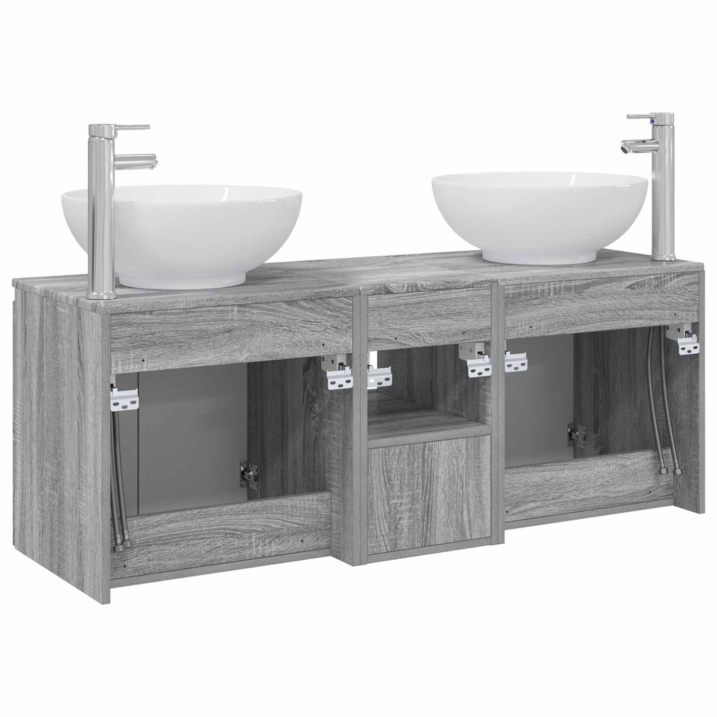 vidaXL Σετ Ντουλαπιών Μπάνιου 3 τμχ. Γκρι Sonoma 49,5 x 44,5 x 65 εκ