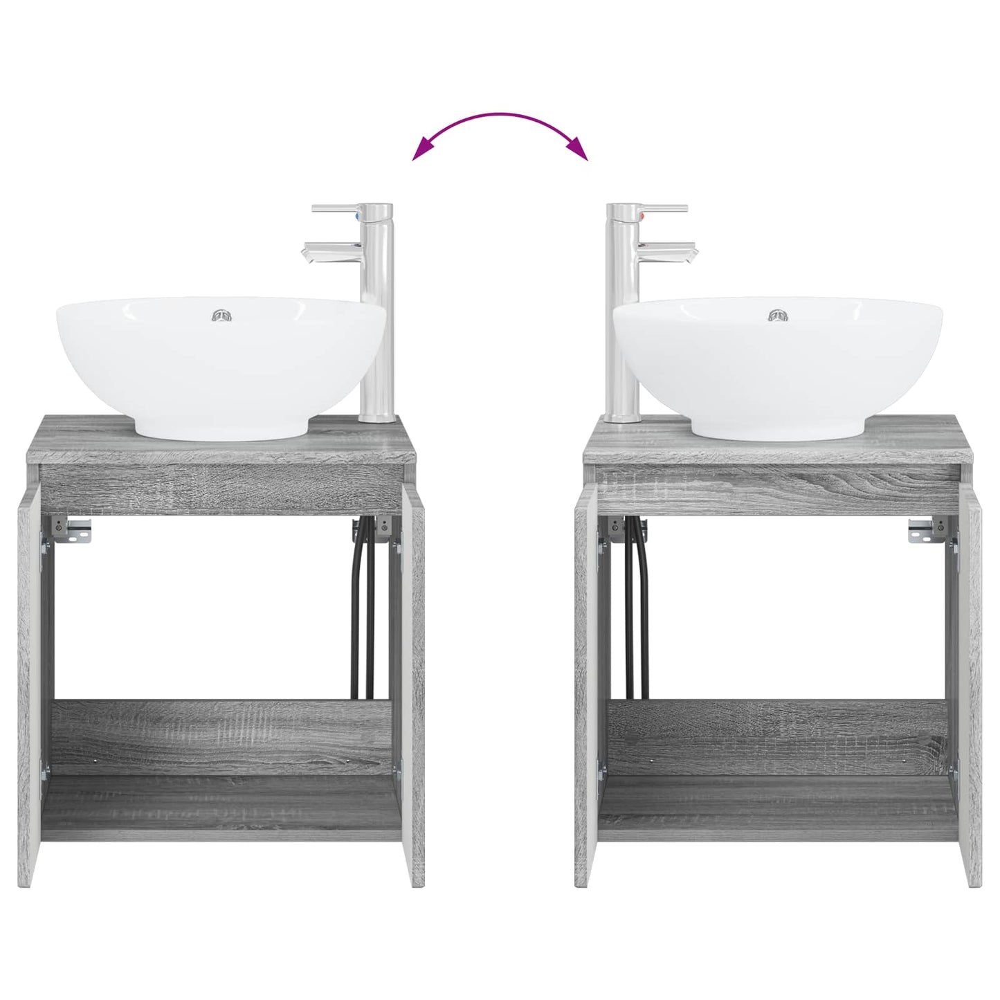 vidaXL Σετ Ντουλαπιών Μπάνιου 3 τμχ. Γκρι Sonoma 49,5 x 44,5 x 65 εκ