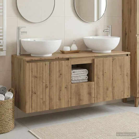 vidaXL Σετ Ντουλαπιών Μπάνιου 3 τμχ. Artisan Δρυς 49,5 x 44,5 x 65 εκ