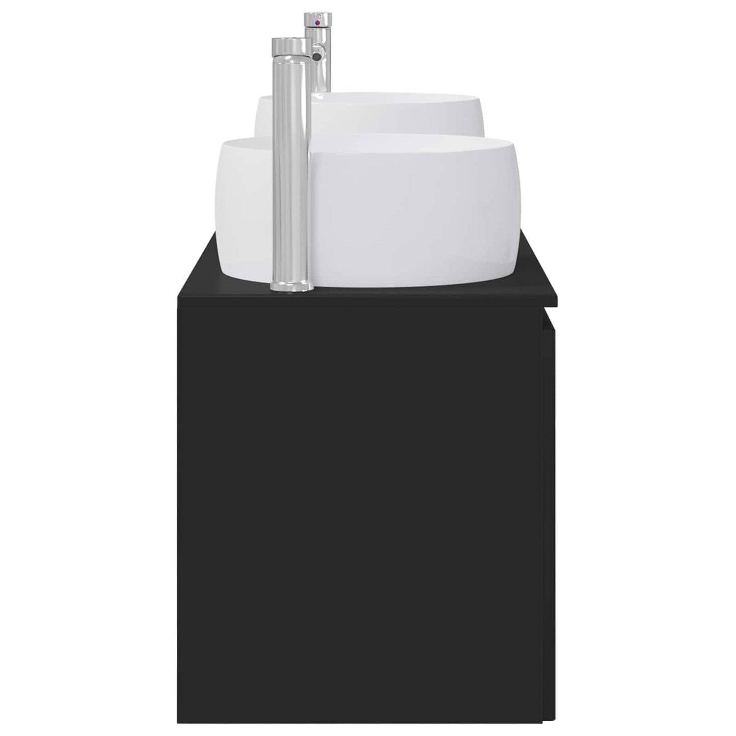 vidaXL Σετ Ντουλαπιών Μπάνιου 3 τμχ. Μαύρο 49,5 x 44,5 x 66 εκ