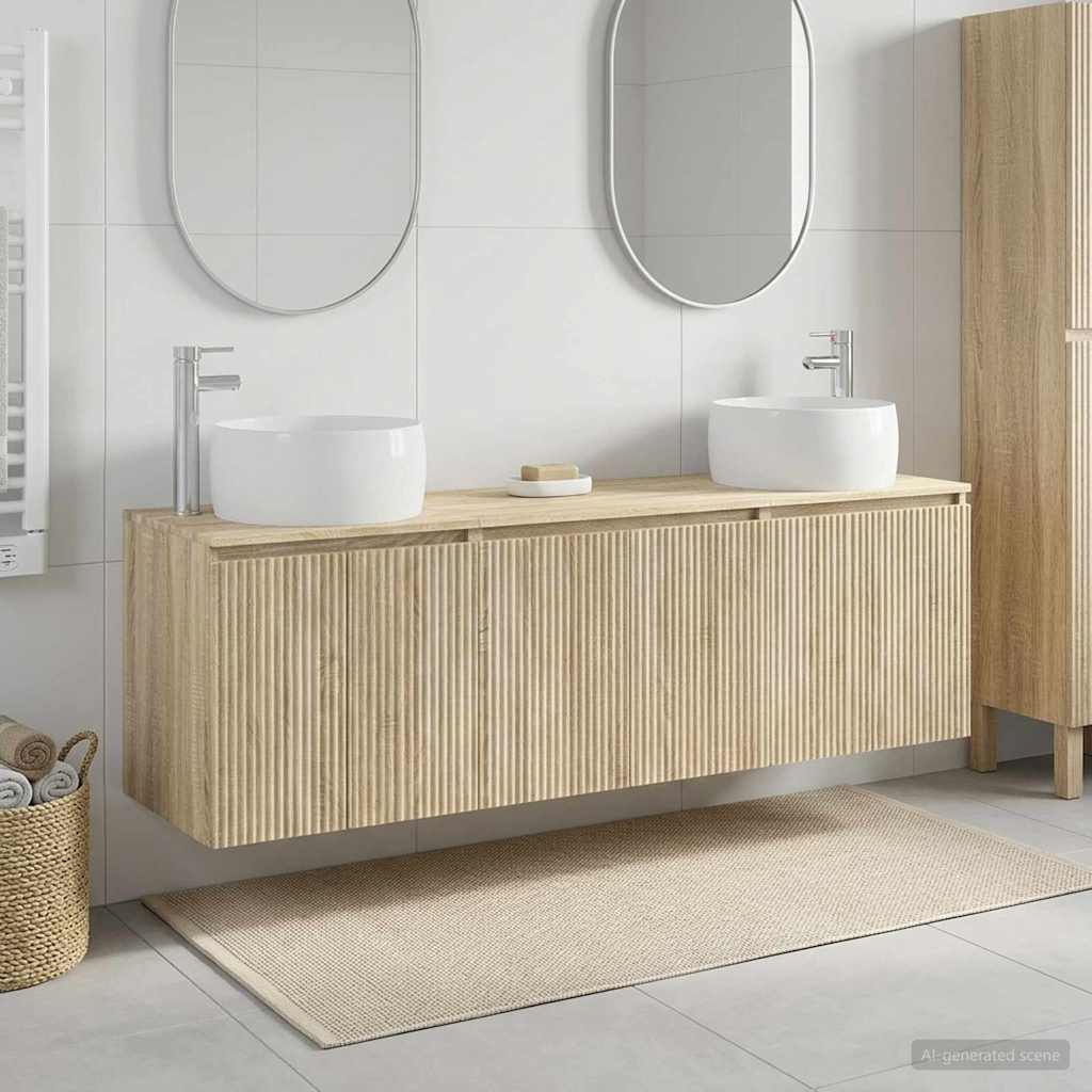 vidaXL Σετ Ντουλαπιών Μπάνιου 3 τμχ. Sonoma Δρυς 49,5 x 44,5 x 66 εκ