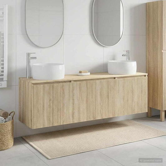 vidaXL Σετ Ντουλαπιών Μπάνιου 3 τμχ. Sonoma Δρυς 49,5 x 44,5 x 66 εκ