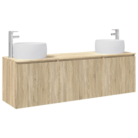 vidaXL Σετ Ντουλαπιών Μπάνιου 3 τμχ. Sonoma Δρυς 49,5 x 44,5 x 66 εκ