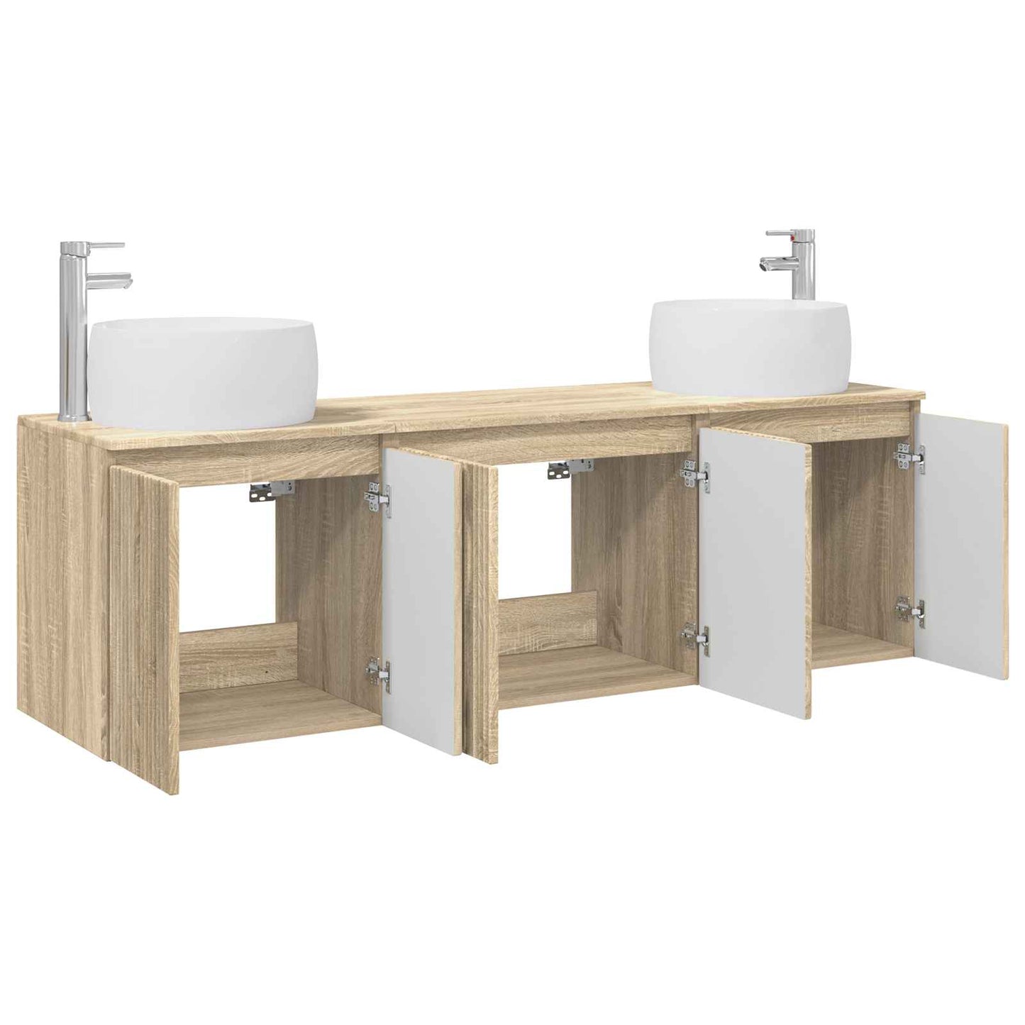 vidaXL Σετ Ντουλαπιών Μπάνιου 3 τμχ. Sonoma Δρυς 49,5 x 44,5 x 66 εκ