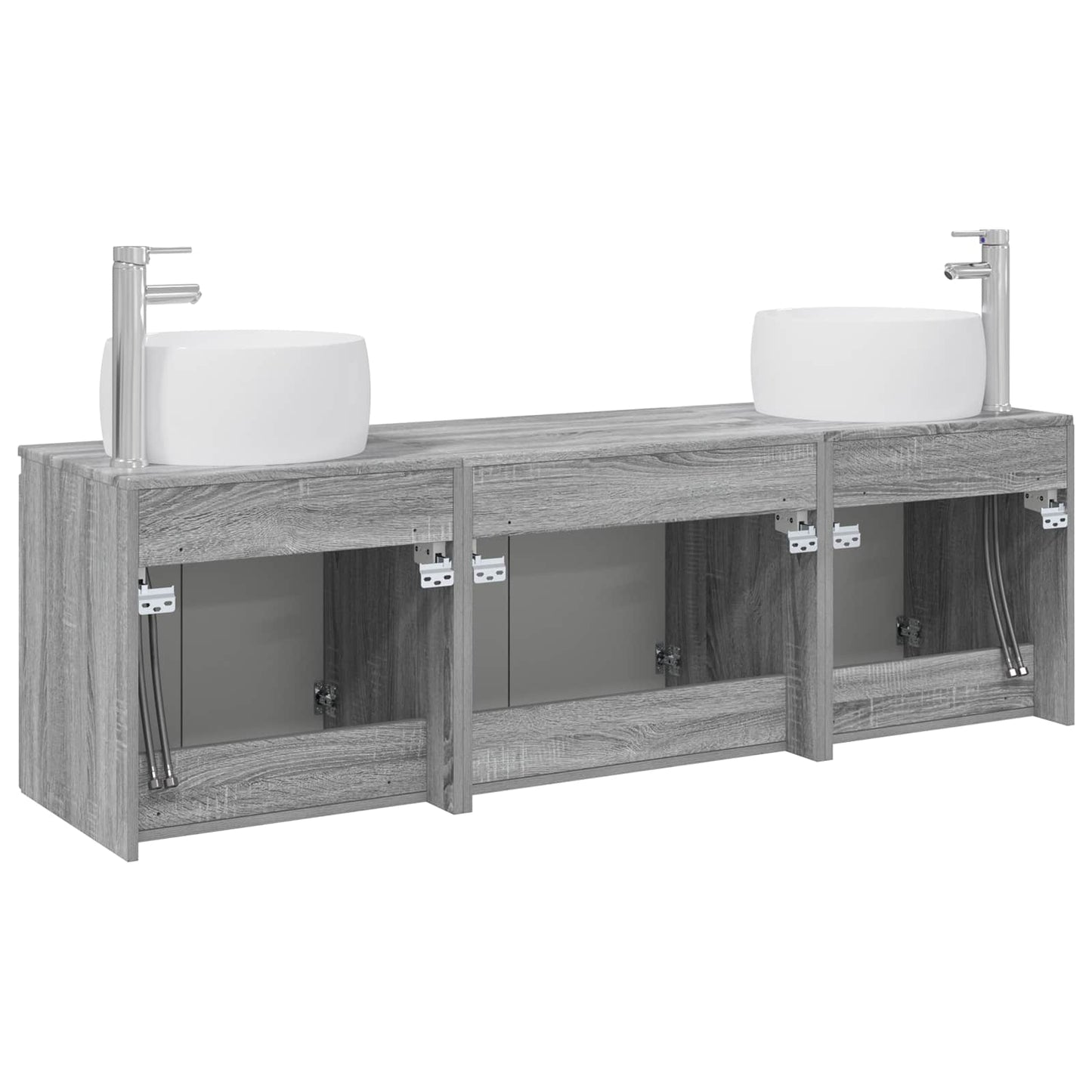 vidaXL Σετ Ντουλαπιών Μπάνιου 3 τμχ. Γκρι Sonoma 49,5 x 44,5 x 66 εκ