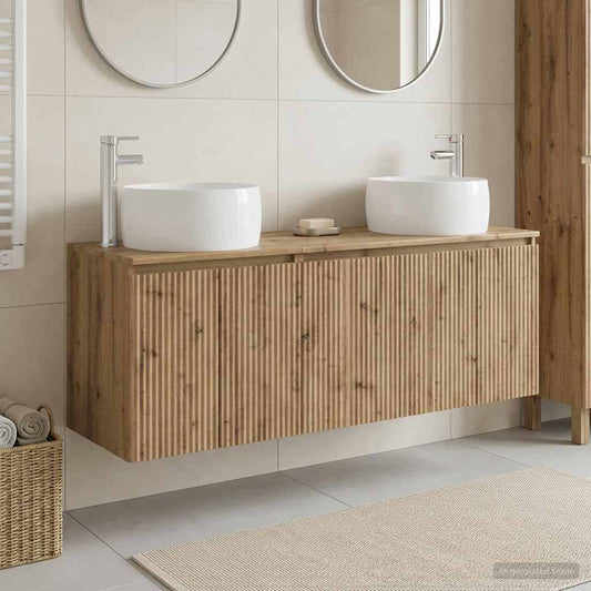vidaXL Σετ Ντουλαπιών Μπάνιου 3 τμχ. Artisan Δρυς 49,5 x 44,5 x 66 εκ
