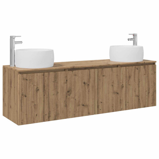 vidaXL Σετ Ντουλαπιών Μπάνιου 3 τμχ. Artisan Δρυς 49,5 x 44,5 x 66 εκ