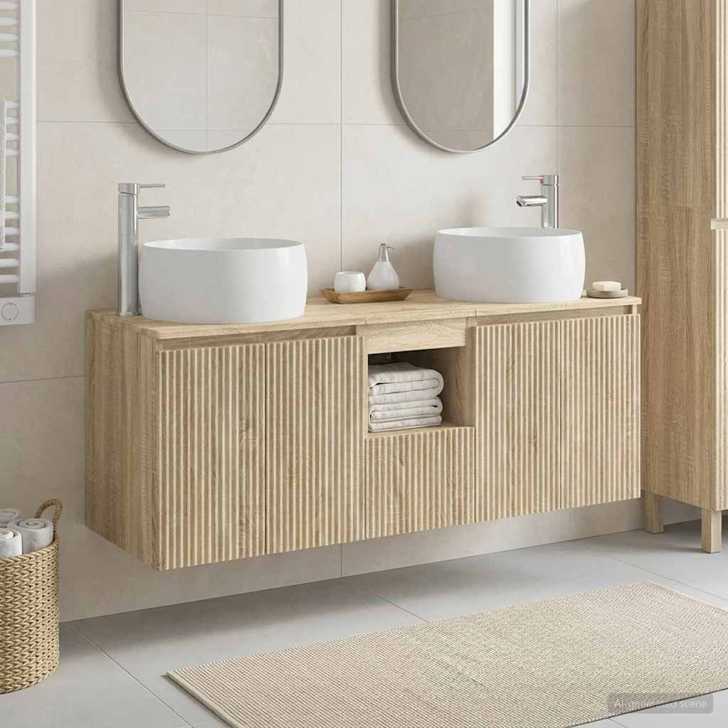 vidaXL Σετ Ντουλαπιών Μπάνιου 3 τμχ. Sonoma Δρυς 49,5 x 44,5 x 66 εκ