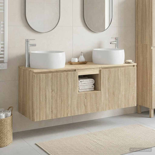 vidaXL Σετ Ντουλαπιών Μπάνιου 3 τμχ. Sonoma Δρυς 49,5 x 44,5 x 66 εκ