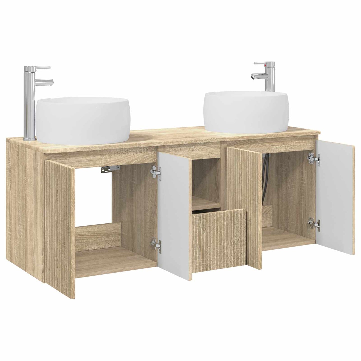 vidaXL Σετ Ντουλαπιών Μπάνιου 3 τμχ. Sonoma Δρυς 49,5 x 44,5 x 66 εκ