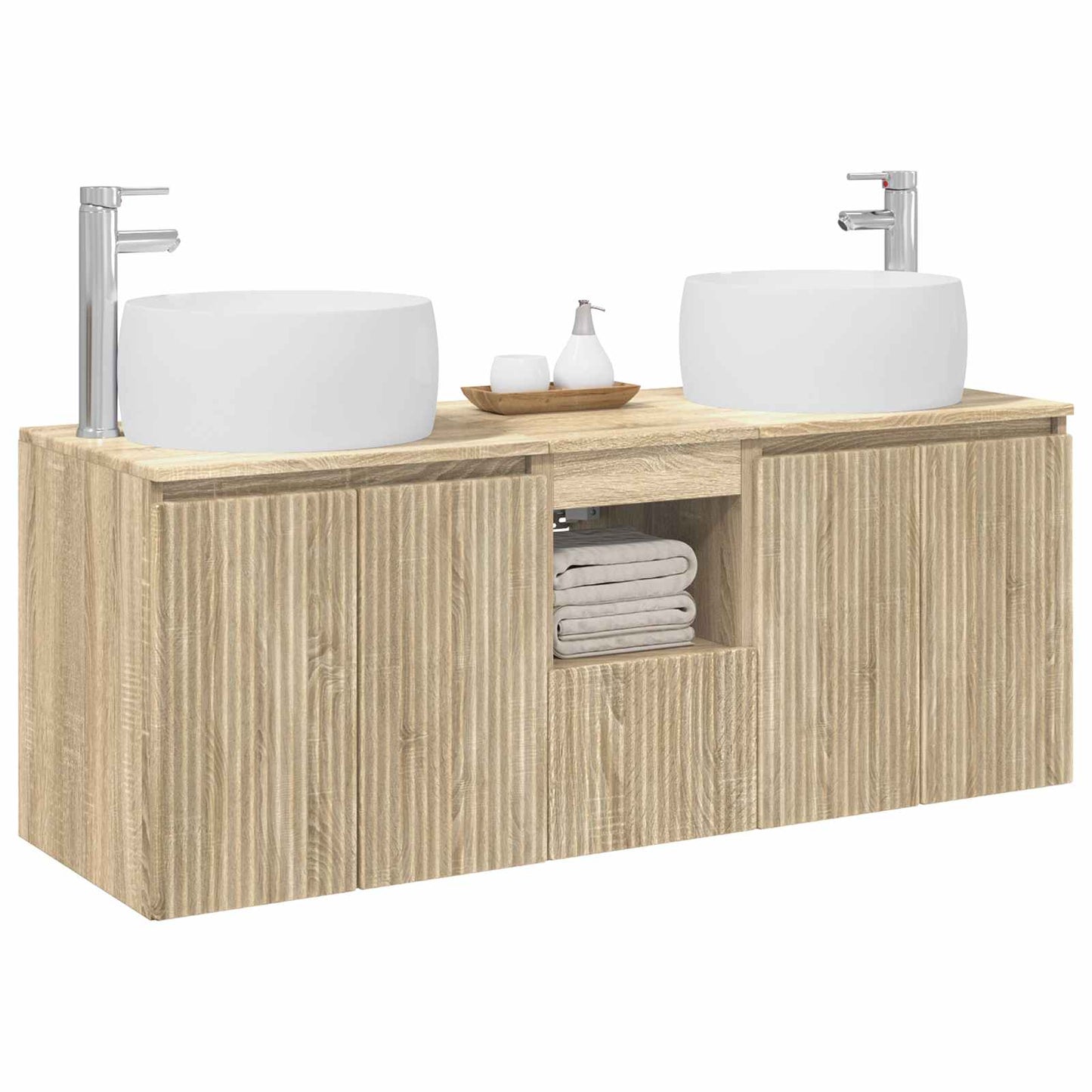 vidaXL Σετ Ντουλαπιών Μπάνιου 3 τμχ. Sonoma Δρυς 49,5 x 44,5 x 66 εκ