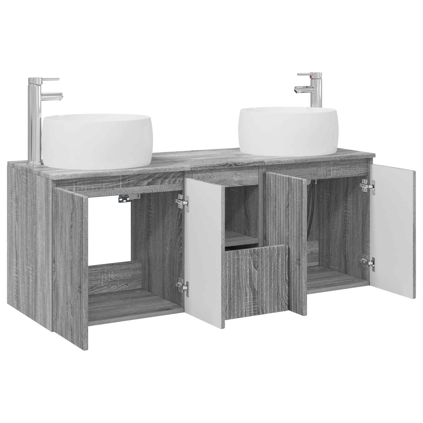 vidaXL Σετ Ντουλαπιών Μπάνιου 3 τμχ. Γκρι Sonoma 49,5 x 44,5 x 66 εκ