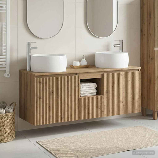 vidaXL Σετ Ντουλαπιών Μπάνιου 3 τμχ. Artisan Δρυς 49,5 x 44,5 x 66 εκ