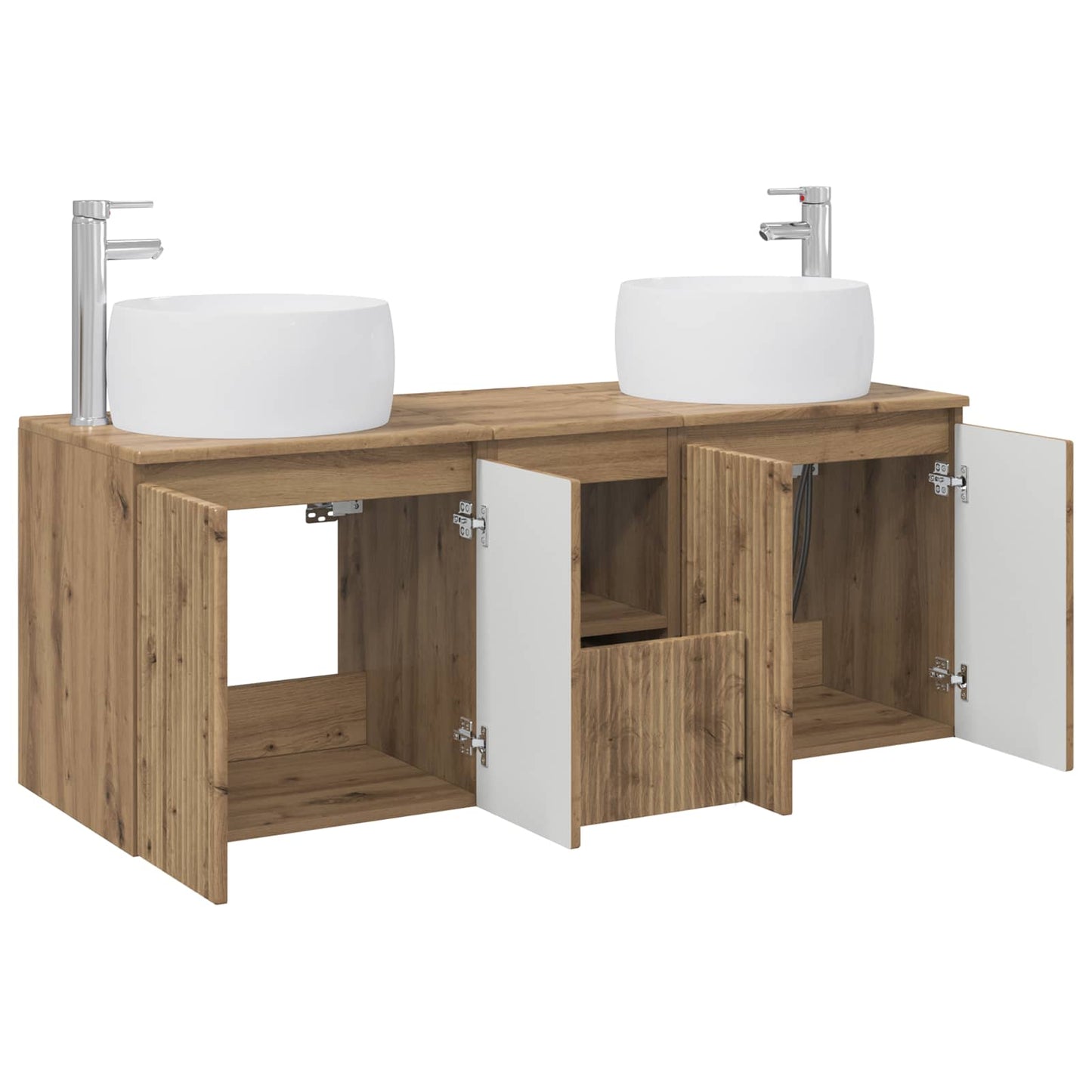 vidaXL Σετ Ντουλαπιών Μπάνιου 3 τμχ. Artisan Δρυς 49,5 x 44,5 x 66 εκ