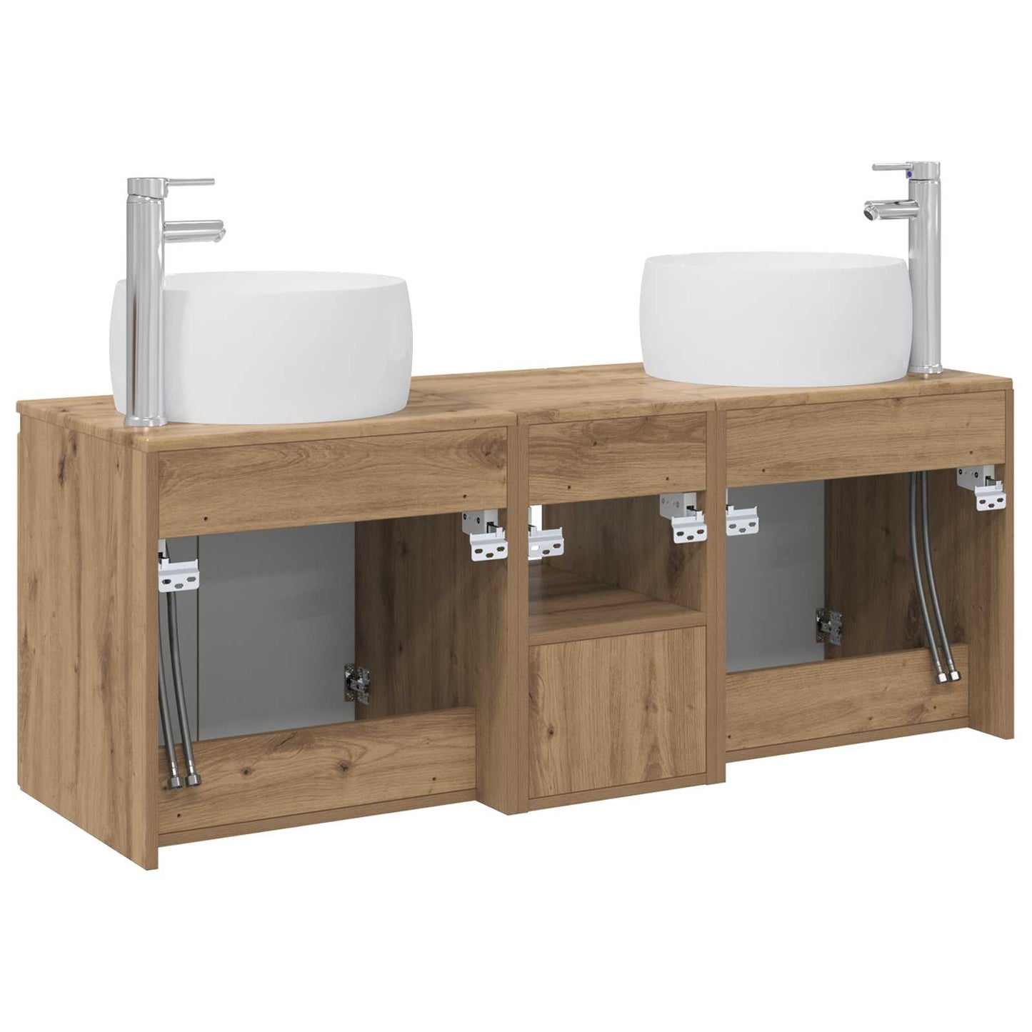 vidaXL Σετ Ντουλαπιών Μπάνιου 3 τμχ. Artisan Δρυς 49,5 x 44,5 x 66 εκ
