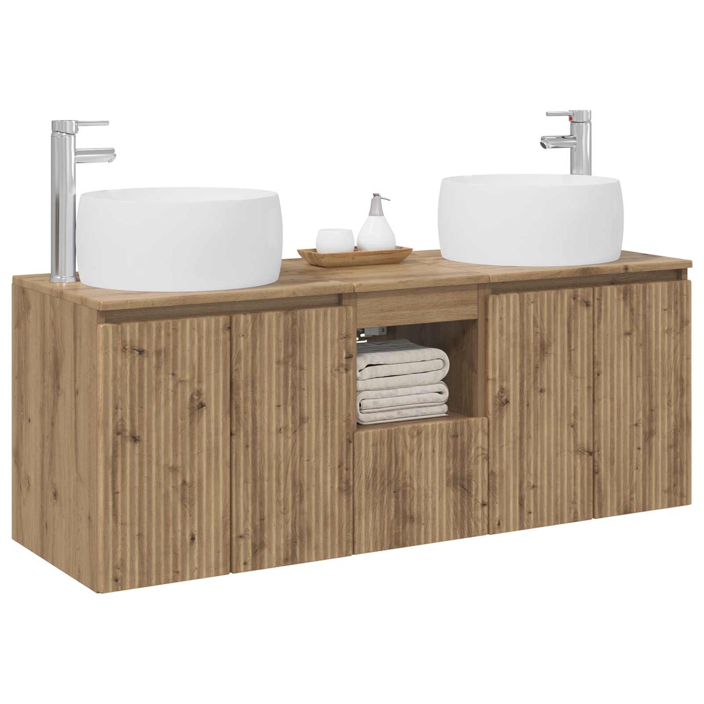 vidaXL Σετ Ντουλαπιών Μπάνιου 3 τμχ. Artisan Δρυς 49,5 x 44,5 x 66 εκ