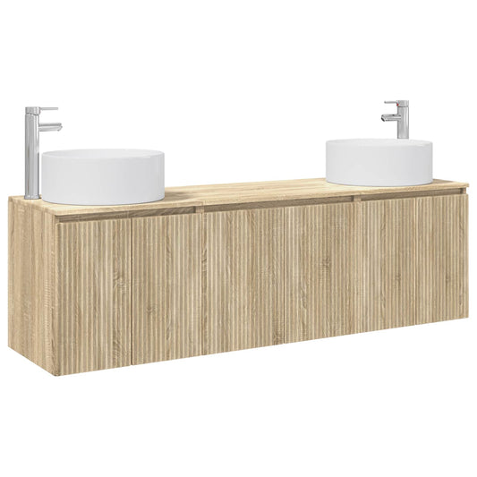 vidaXL Σετ Ντουλαπιών Μπάνιου 3 τμχ. Sonoma Δρυς 49,5 x 44,5 x 65,5 εκ