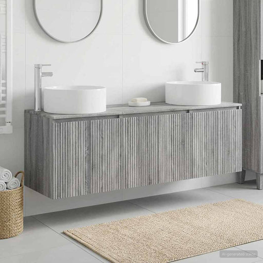 vidaXL Σετ Ντουλαπιών Μπάνιου 3 τμχ. Γκρι Sonoma 49,5 x 44,5 x 65,5 εκ