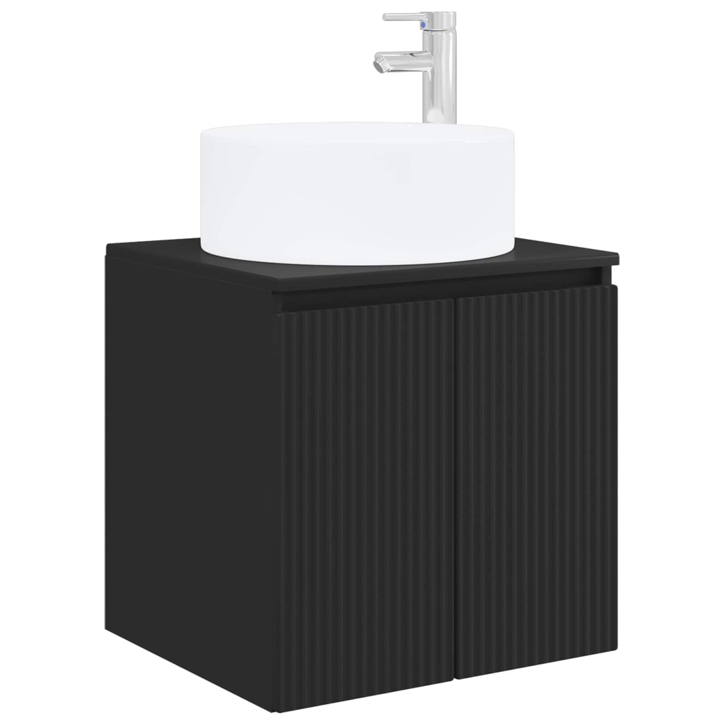 vidaXL Σετ Ντουλαπιών Μπάνιου 3 τμχ. Μαύρο 49,5 x 44,5 x 65,5 εκ
