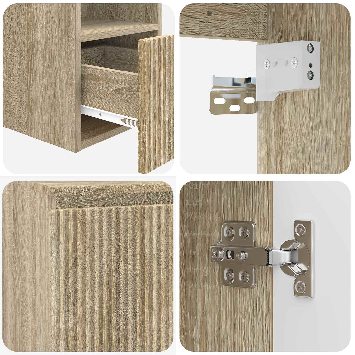 vidaXL Σετ Ντουλαπιών Μπάνιου 3 τμχ. Sonoma Δρυς 49,5 x 44,5 x 65,5 εκ