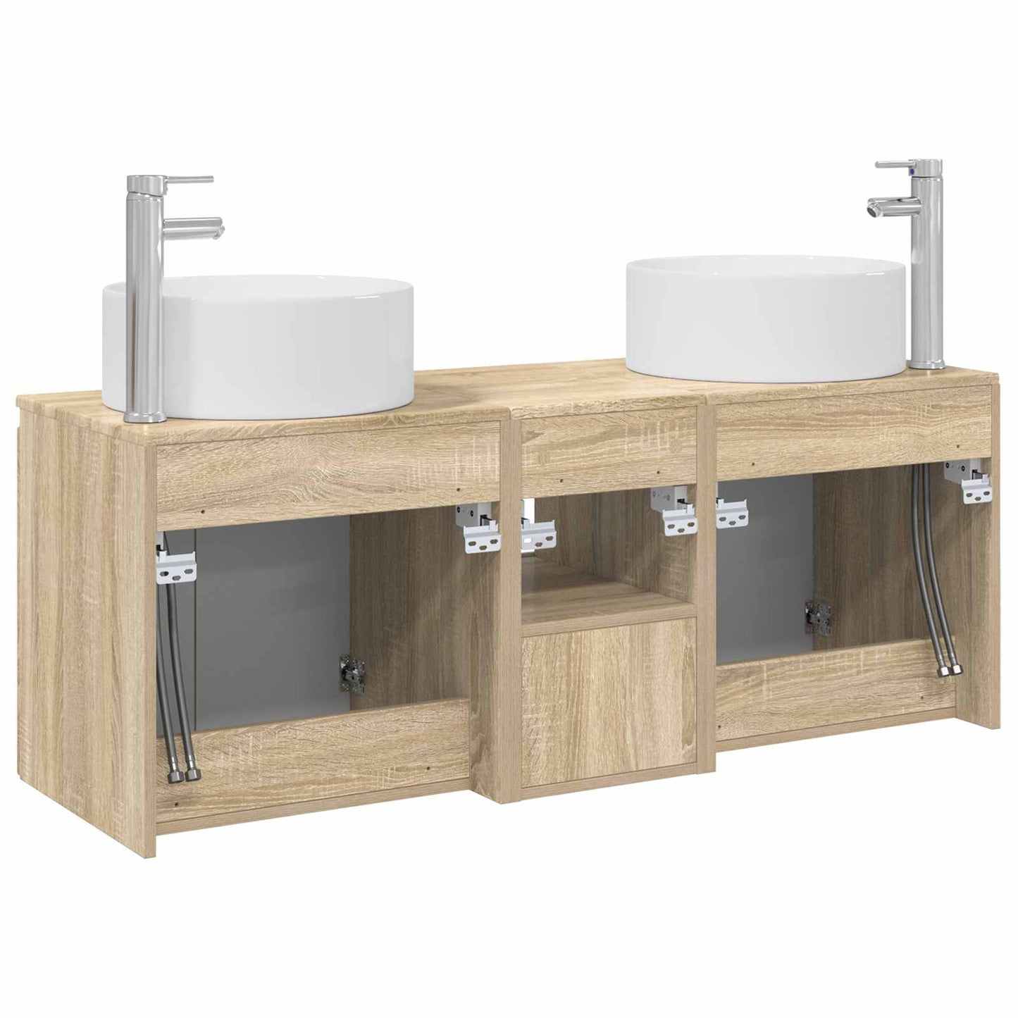 vidaXL Σετ Ντουλαπιών Μπάνιου 3 τμχ. Sonoma Δρυς 49,5 x 44,5 x 65,5 εκ