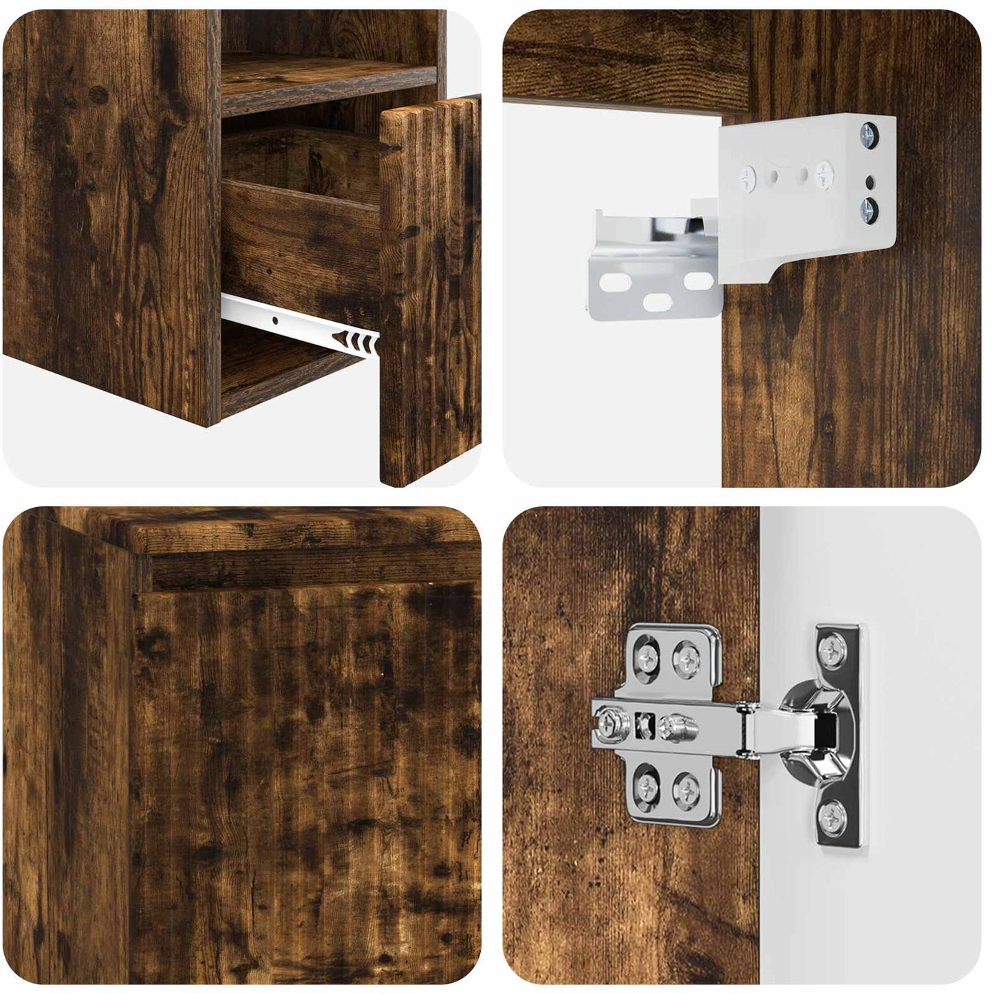 vidaXL Σετ Ντουλαπιών Μπάνιου 3 τμχ. Καπνισμένο Ξύλο Δρυός