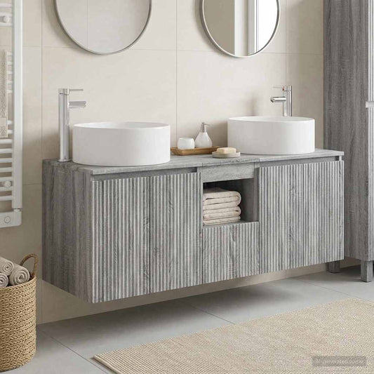 vidaXL Σετ Ντουλαπιών Μπάνιου 3 τμχ. Γκρι Sonoma 49,5 x 44,5 x 65,5 εκ