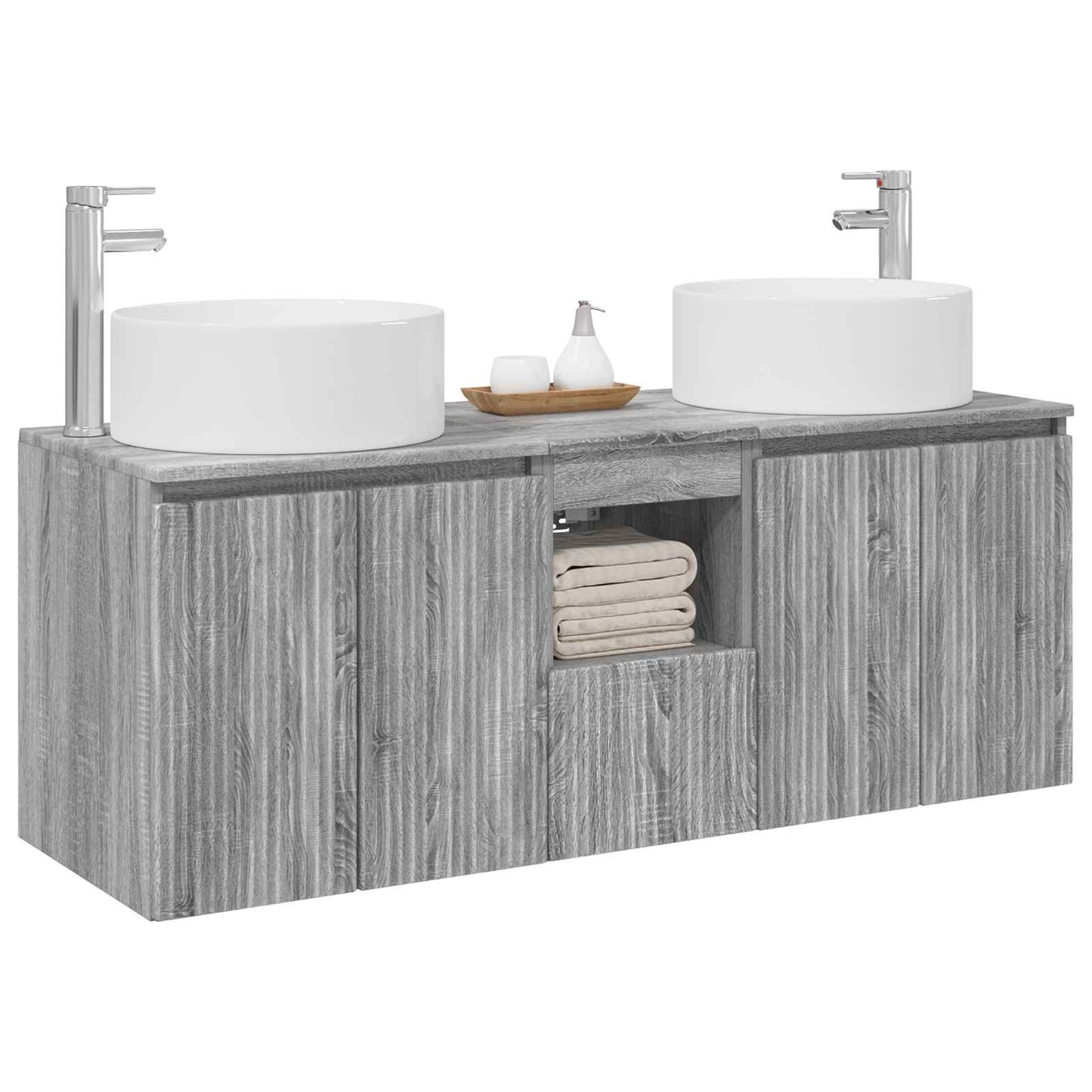vidaXL Σετ Ντουλαπιών Μπάνιου 3 τμχ. Γκρι Sonoma 49,5 x 44,5 x 65,5 εκ