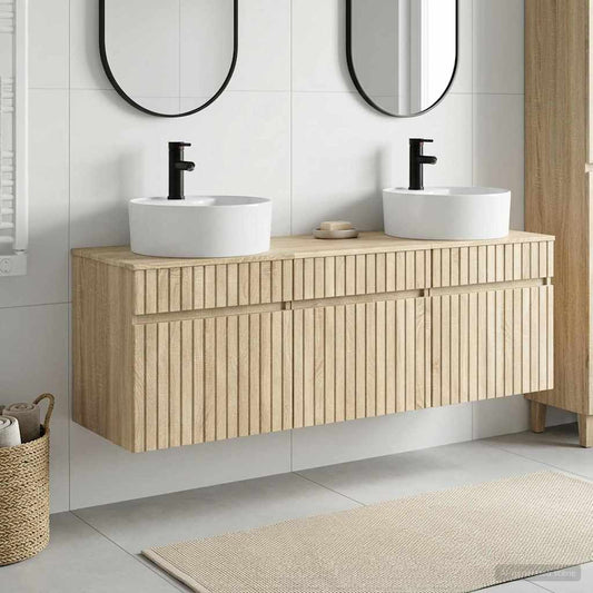 vidaXL Σετ Ντουλαπιών Μπάνιου 3 τμχ. Sonoma Δρυς 49 x 44,5 x 65 εκ