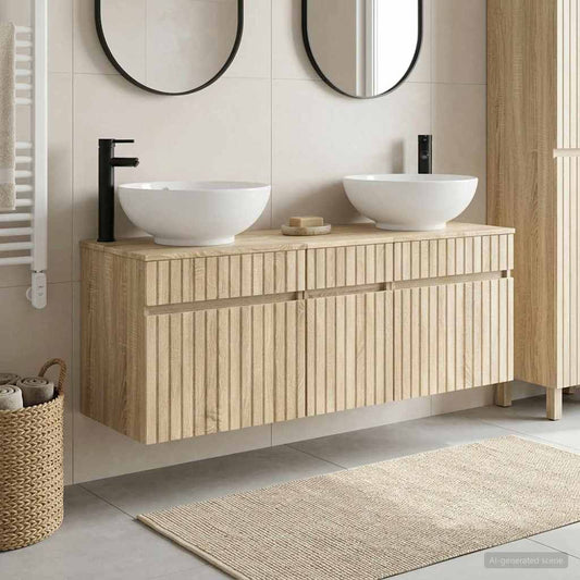 vidaXL Σετ Ντουλαπιών Μπάνιου 3 τμχ. Sonoma Δρυς 49 x 44,5 x 66,5 εκ