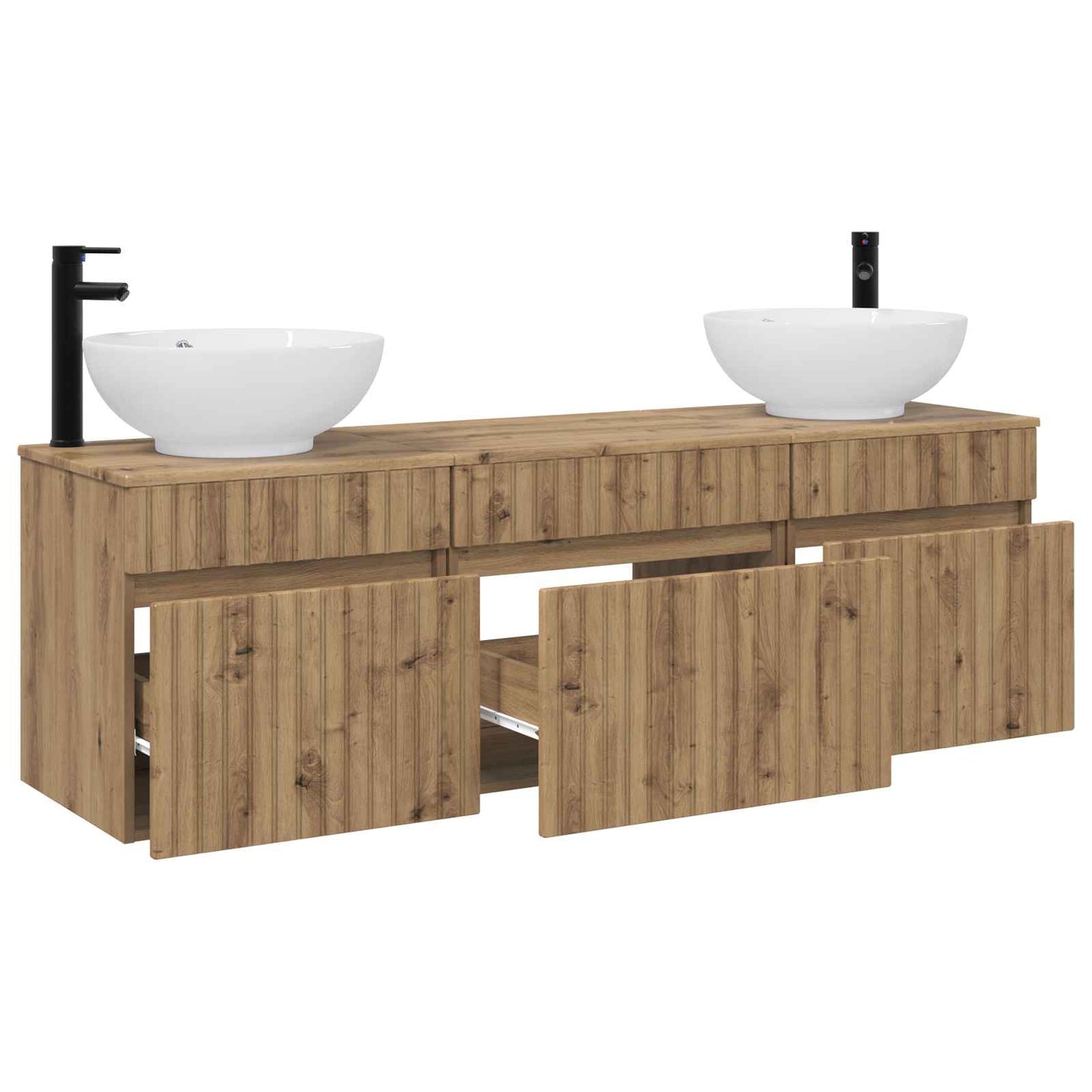 vidaXL Σετ Ντουλαπιών Μπάνιου 3 τμχ. Artisan Δρυς 49 x 44,5 x 66,5 εκ