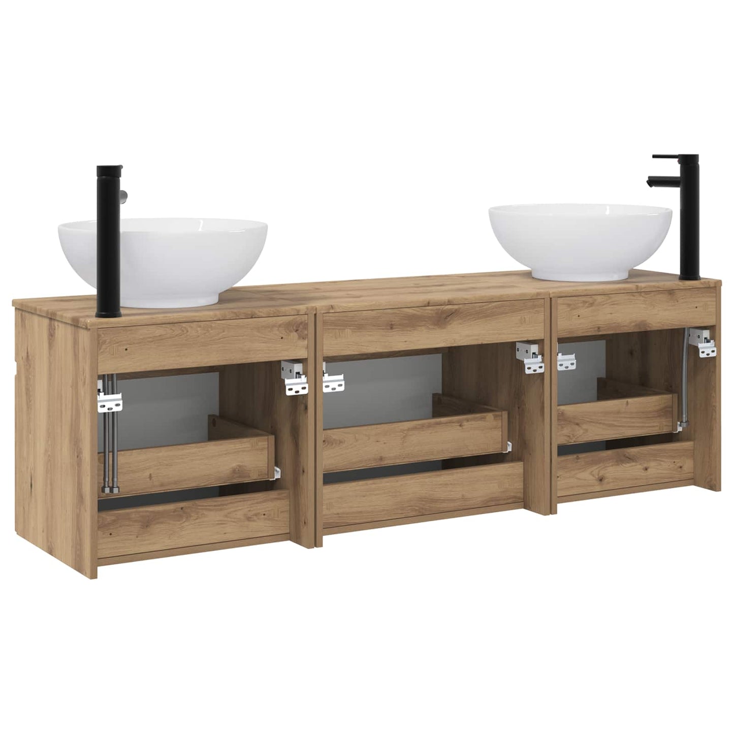 vidaXL Σετ Ντουλαπιών Μπάνιου 3 τμχ. Artisan Δρυς 49 x 44,5 x 66,5 εκ