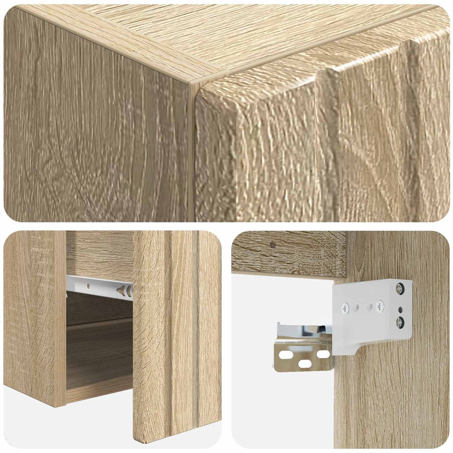 vidaXL Σετ Ντουλαπιών Μπάνιου 3 τμχ. Sonoma Δρυς 49 x 44,5 x 66 εκ