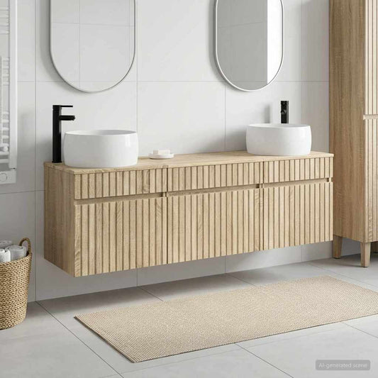 vidaXL Σετ Ντουλαπιών Μπάνιου 3 τμχ. Sonoma Δρυς 49 x 44,5 x 66 εκ
