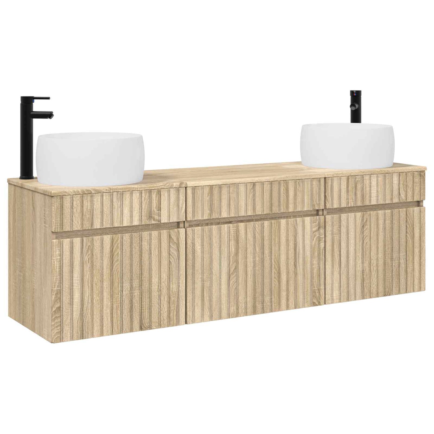 vidaXL Σετ Ντουλαπιών Μπάνιου 3 τμχ. Sonoma Δρυς 49 x 44,5 x 66 εκ