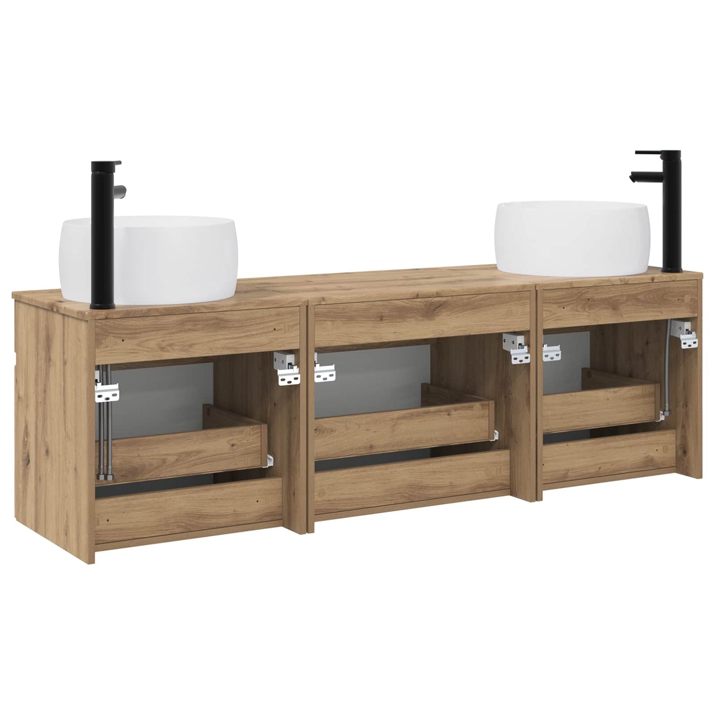 vidaXL Σετ Ντουλαπιών Μπάνιου 3 τμχ. Artisan Δρυς 49 x 44,5 x 66 εκ